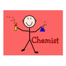 Chemiker Geschenk-Stock Person mit Reagenzgläsern Postkarte