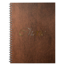 CHERIE Faux-Leder-Brown-Beschaffenheitarty-Notizbu Spiralblock