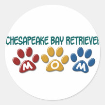 CHESAPEAKE BAY-RETRIEVER Mamma-Tatzen-Druck 1 Runde Sticker
