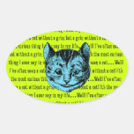 Cheshire-Katze - Vintage Alice im Wunderland Ovaler Aufkleber
