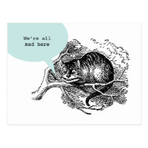 Cheshire-Katze - wir sind alle zitieren hier wüten Postkarten