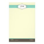 Chic-Deko-aquamarines kundengebundenes Briefpapier Individuelles Druckpapier