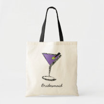 Chic lila Martini Leinentasche