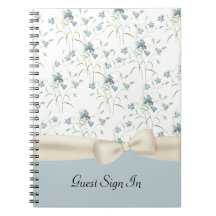 Chic Vintage blaue Bell, die Gast-Notizbuch Weddin