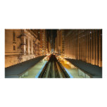 Chicago "L" Station nachts Individuelle Foto Karte