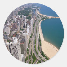 Chicago-Panoramablick Runder Aufkleber