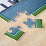 Chicago-Skyline mit klassischer grüner Grenze Puzzle