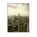 Chicago-Skyline mono Postkarte