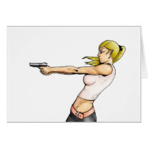 chick_with_gun grußkarte