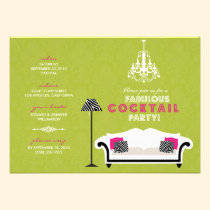 Chiczebra-Cocktail-Party Einladung (Limones Grün) einladungen