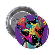 Chihuahua-Kunst Buttons