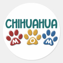 CHIHUAHUA Mamma-Tatzen-Druck 1 Runde Aufkleber