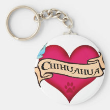 Chihuahua-Tätowierungs-Herz Schlüsselbänder