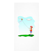 Child Flying a Kite Photo Card