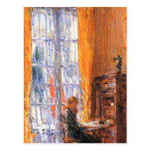 Childe Hassam - am Schreibtisch Postkarten