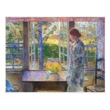 Childe Hassam - das Goldfisch-Fenster Postkarten