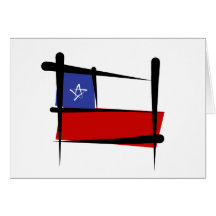 Chile-Bürsten-Flagge Grußkarte