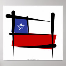 Chile-Bürsten-Flagge Plakat