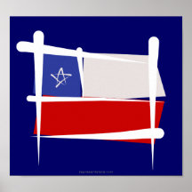 Chile-Bürsten-Flagge Posterdrucke