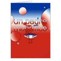 Chile-Flagge UNO Padre Magnífico färbt Pop-Kunst Grußkarten