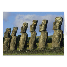 Chile, Ostern-Insel, Rapa Nui, Ahu Akivi Grußkarten