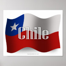 Chile-wellenartig bewegende Flagge Plakat