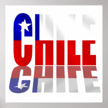 Chilenische Reflexionsgeschenke des Chileflaggenlo Posterdruck