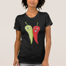 Chili-Paprikaschoten-T-Shirt | rote grüne Chili-Pa