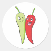 Chili-Paprikaschoten-T-Shirt | rote grüne Chili-Pa Sticker