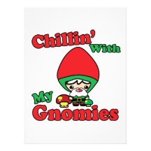 Chillin With My Gnomies Kawaii Gnome Toadstool Custom Invitation