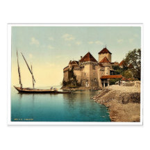 Chillon Schloss, Geneva See, die Schweiz Vintages  Postkarten