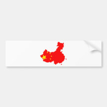 China-Flaggen-Karte Größengleich Autoaufkleber