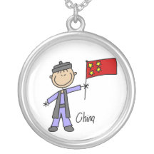China-Strichmännchen-Jungen-Halskette