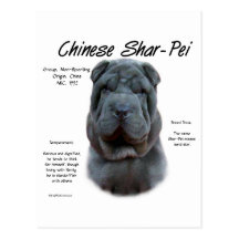 Chinese Shar Pei (blauer) Geschichtsentwurf Postkarten