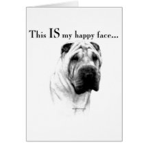 Chinese Shar Pei glückliches Gesicht Karten