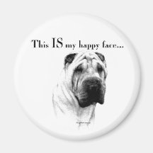 Chinese Shar Pei glückliches Gesicht Magnete