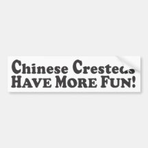 Chinesen Cresteds haben mehr Spaß! - Autoaufkleber