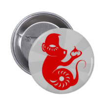 CHINESISCHE AFFE-ILLUSTRATION DES TIERKREIS-PAPERC BUTTONS