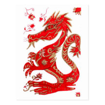 Chinesische Drache-Astrologie-Postkarte
