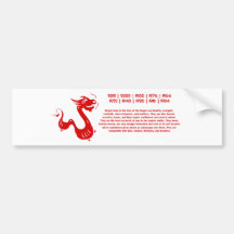 CHINESISCHE ILLUSTRATION DES TIERKREIS-DRACHE-PAPE AUTOSTICKER