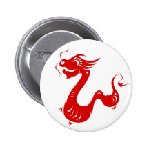 CHINESISCHE ILLUSTRATION DES TIERKREIS-DRACHE-PAPE BUTTONS