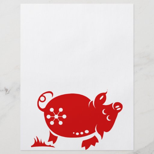 CHINESISCHE ILLUSTRATION DES TIERKREIS-SCHWEIN-PAP INDIVIDUELLE FLYER