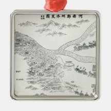 Chinesische Karte der großen Flut Ornamente