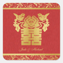 Chinesische Liebe-Vogel-doppelte Glück-Hochzeit Sticker