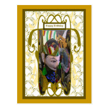 Chinesische Schattenmarionetten, alles Gute zum Ge Postkarte