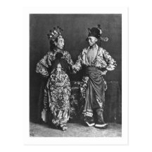Chinesische Schauspieler, c.1870 (b/w Foto) Postkarten