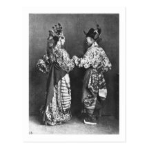Chinesische Schauspieler von hinten, c.1870 (b/w F Postkarten