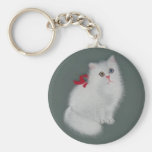 Chinesische Silk Bild-Weiß-Katze Schlüsselband