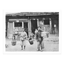 Chinesische Straßenverkäufer, c.1870 (b/w Foto) Postkarte