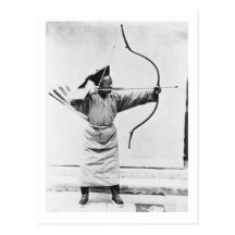 Chinesischer Bogenschütze, c.1870 (b/w Foto) Postkarte
